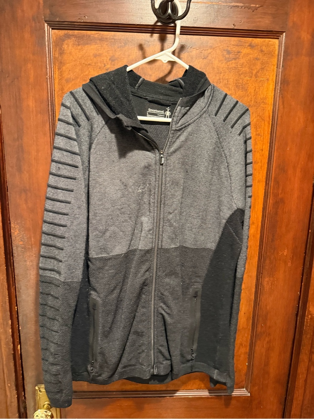 Smartwool Two-Tone Gray and Black Full-Zip Hoodie